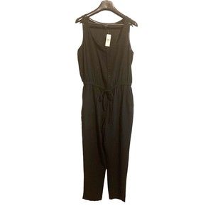 LOFT women’s size small jumpsuit sleeveless black light flowy summer beachy boho